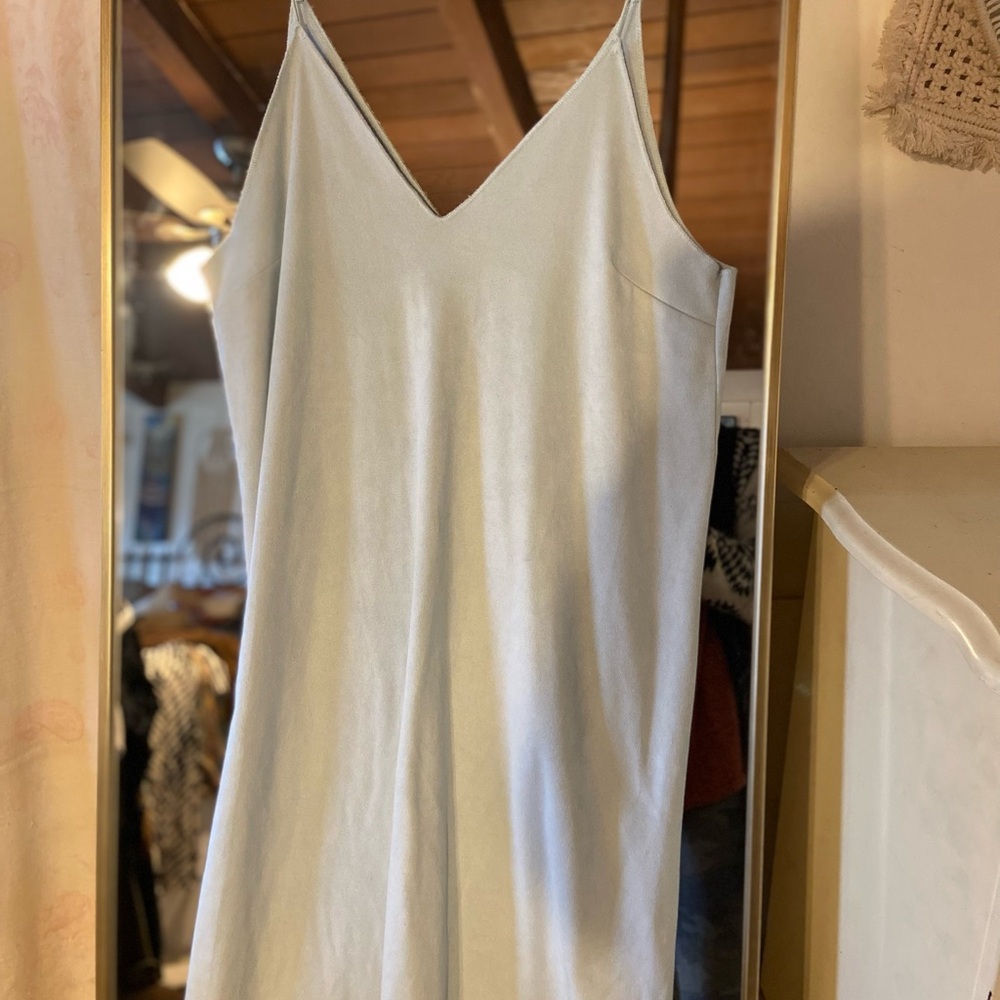 Forever 21 Light Blue Faux Suede Slip Dress